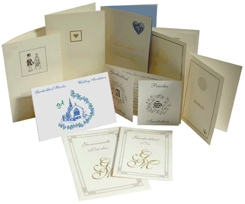 We offer a varied range of wedding invitations and stationery with tailored